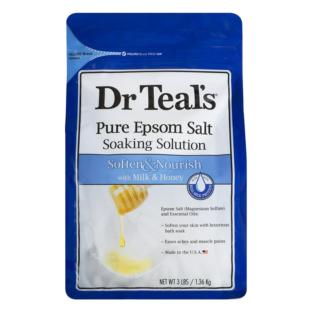 Dr Teals Pure Epsom Salt Soaking Solution With Milk And Honey, 3 Lb